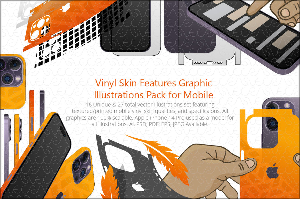 iPhone 14 Pro Vinyl Skin Feature Graphics Pack
