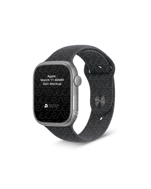 Apple Watch Series 11 46mm Skin Design Mockup Perspective