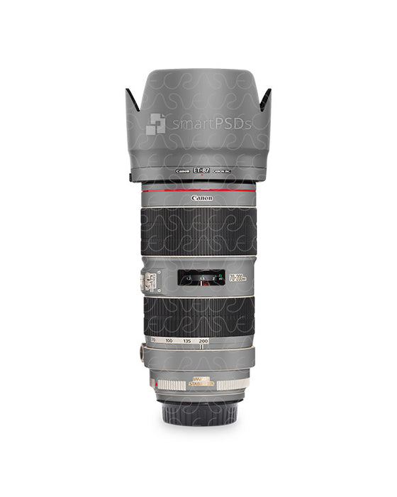 Canon EF 70-200mm F-2.8L IS II USM Lens (2010) Smart PSD Skin Mockup Template