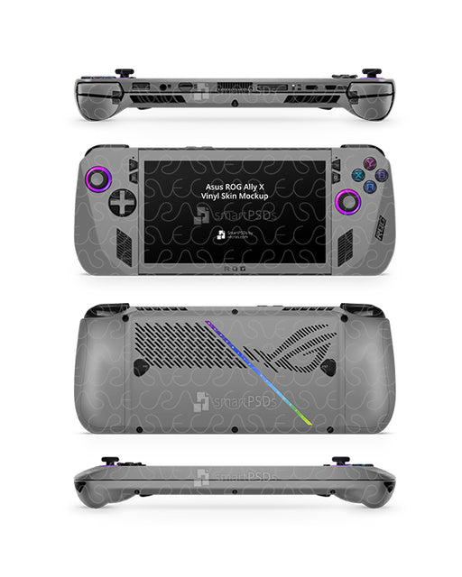 Asus ROG Ally X 7" Handheld Gaming (RC72LA) 2024 | Skin Design Mockup PSD Template