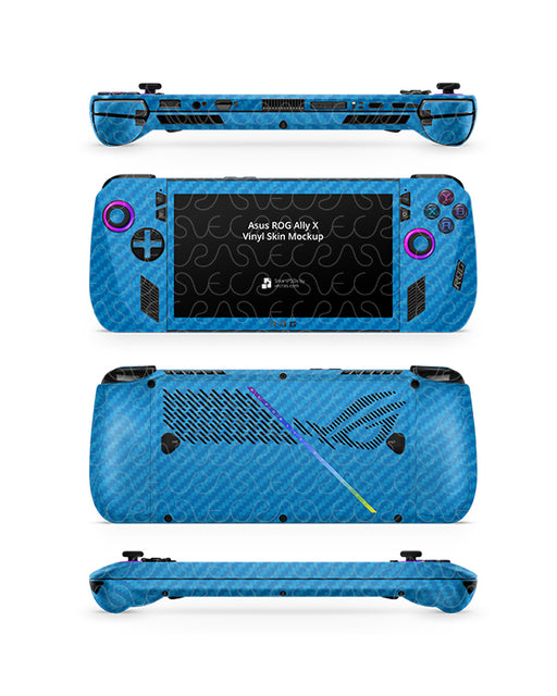 Asus ROG Ally X 7" Handheld Gaming (RC72LA) 2024 | Skin Design Mockup PSD Template Full Wrap