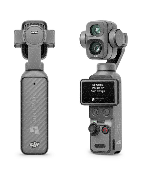DJI Osmo Pocket 4P Gimbal Camera 2026 | Skin Design Mockup PSD Template