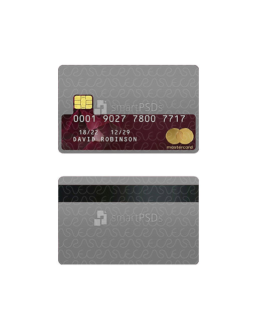 Credit-Debit Card | Skin Design Mockup PSD Template 