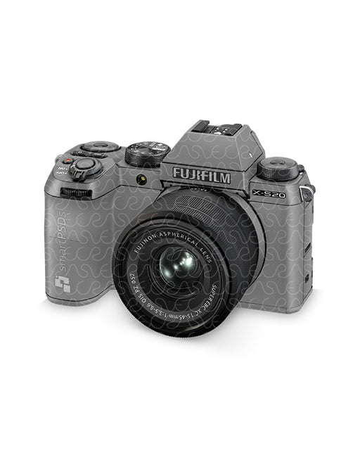 FujiFilm X-S20 Mirrorless Camera 2023 | Skin Design Mockup PSD Template