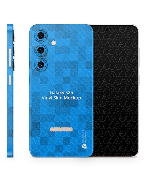 Galaxy S25 2025 Full Wrap Vinyl Skin Mockup PSD Template