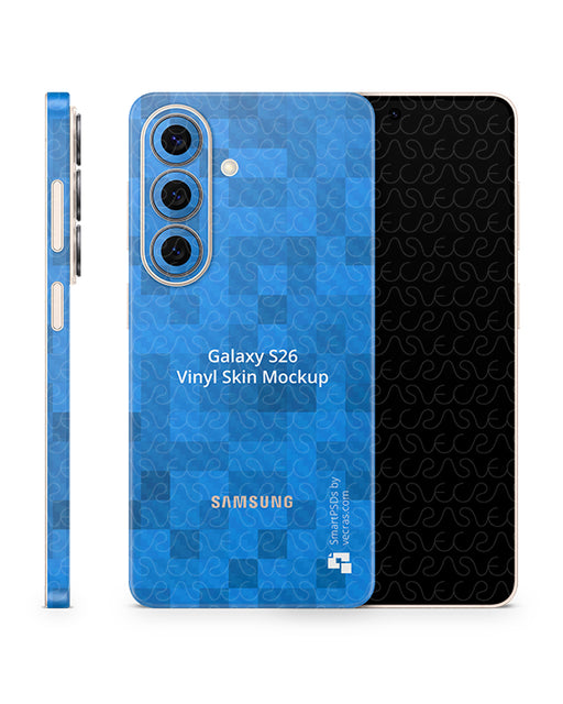 Galaxy S26 Mobile 2026 | Skin Design Mockup PSD Template Full Wrap