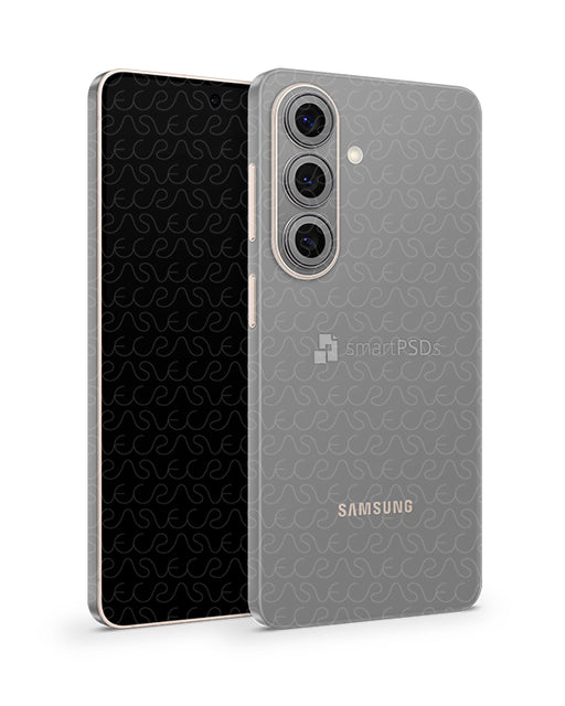 Galaxy S26 Mobile (2026) | Vinyl Skin Mockup PSD Template Angled Gray
