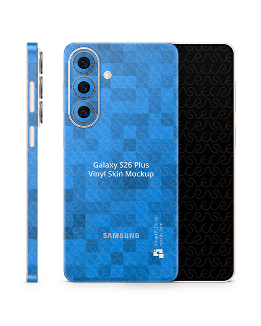 Galaxy S26 Plus Mobile 2026 | Vinyl Skin Mockup PSD Template Full Wrap