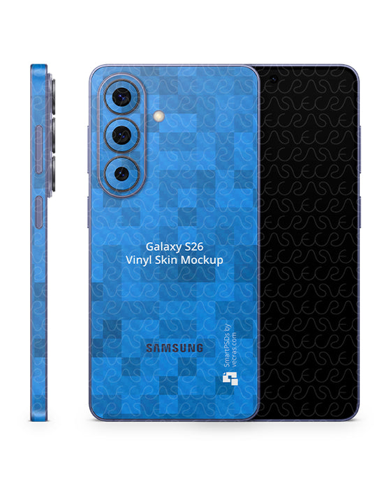 Galaxy S26 Mobile 2026 | Vinyl Skin Mockup PSD Template Split Full Wrap