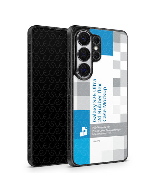 Galaxy S26 Ultra Mobile 2026 | 2D Rubberflex Mockup PSD Template Angled