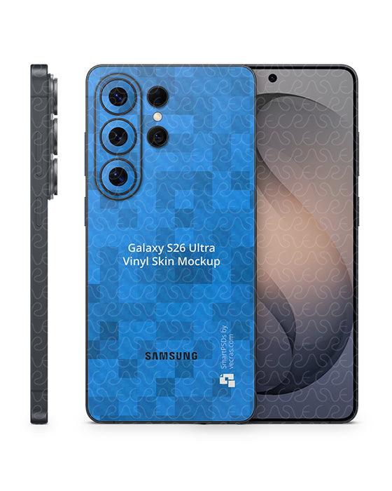 Galaxy S26 Ultra Mobile (2026) | Vinyl Skin Mockup PSD Template Back Only