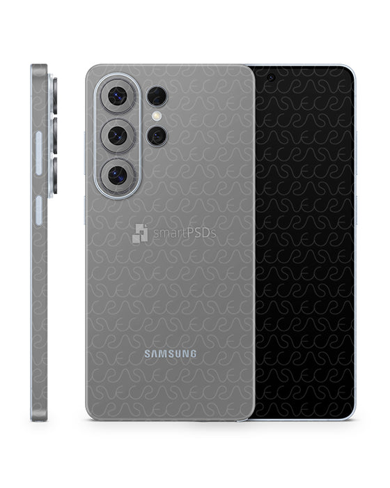 Galaxy S26 Ultra Mobile (2026) | Vinyl Skin Mockup PSD Template Gray