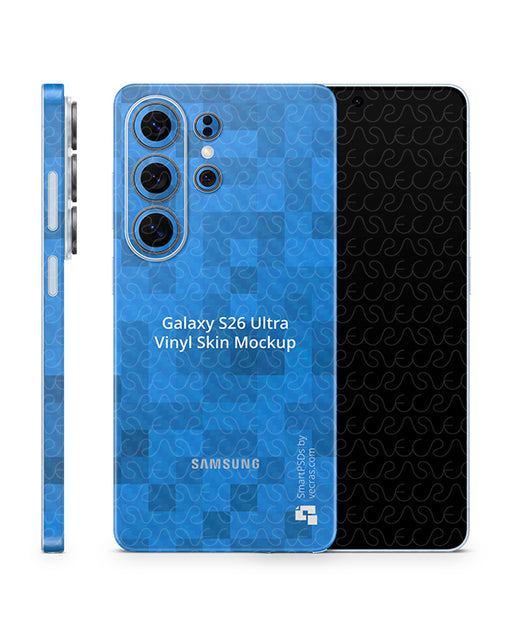 Galaxy S26 Ultra Mobile 2026 | Skin Design Mockup PSD Template Full wrap