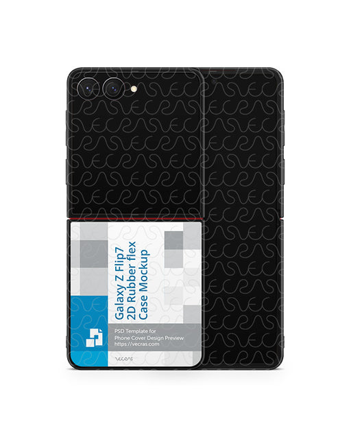 Galaxy Z Flip7 2D Rubberflex Case Design Mockup Front Back