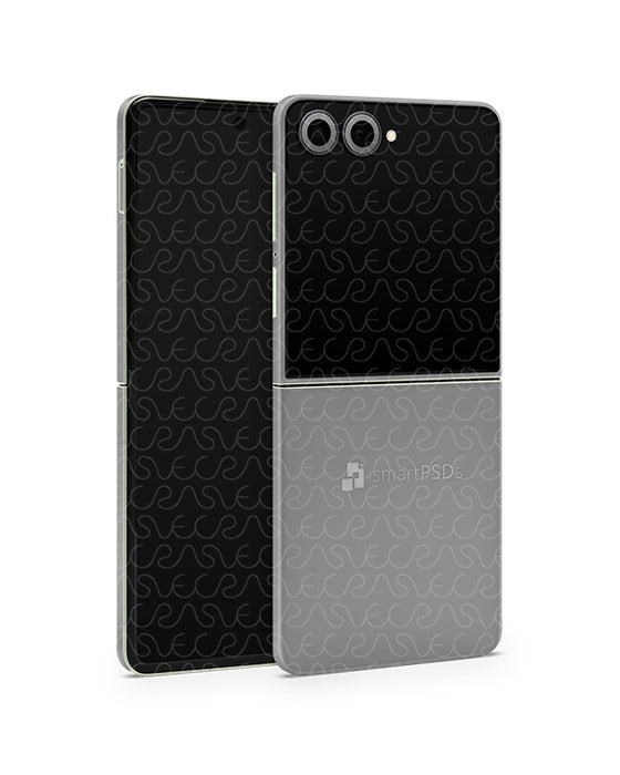 Galaxy Z Flip8 Mobile 2026 | Skin Design Mockup PSD Template Angled