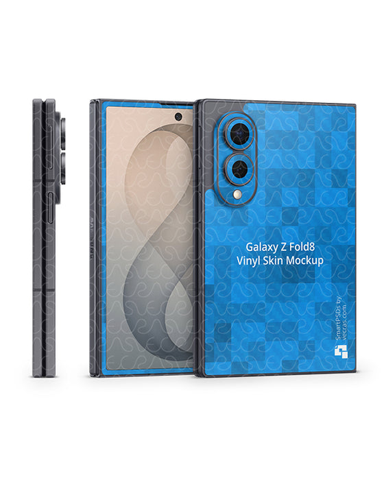 Galaxy Z Fold8 Mobile 2026 | Skin Design Mockup PSD Template Angled