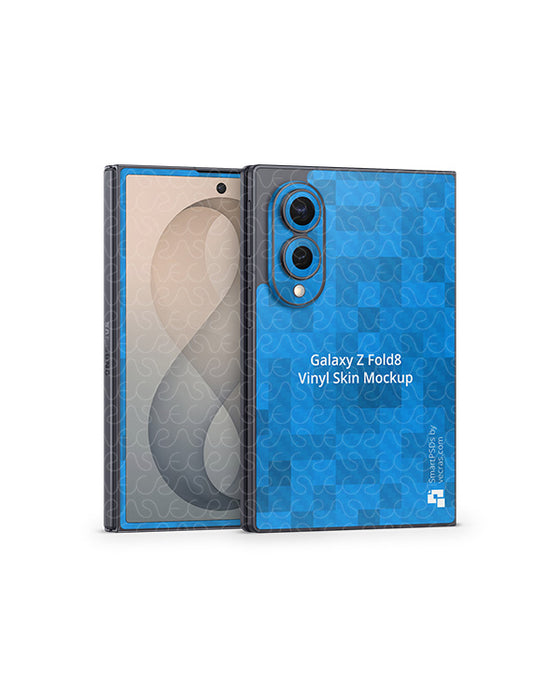 Galaxy Z Fold8 Mobile 2026 | Skin Design Mockup PSD Template Angled