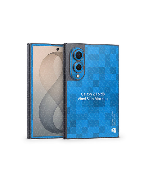 Galaxy Z Fold8 Mobile 2026 | Skin Design Mockup PSD Template Angled