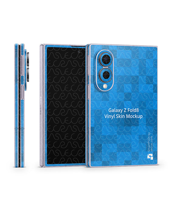 Galaxy Z Fold8 Mobile 2026 | Skin Design Mockup PSD Template Angled