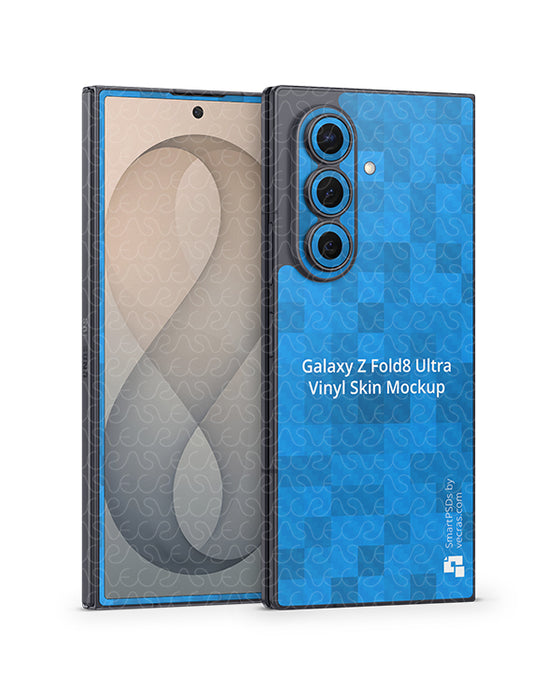 Galaxy Z Fold8 Ultra Mobile 2026 | Skin Design Mockup PSD Template Angled