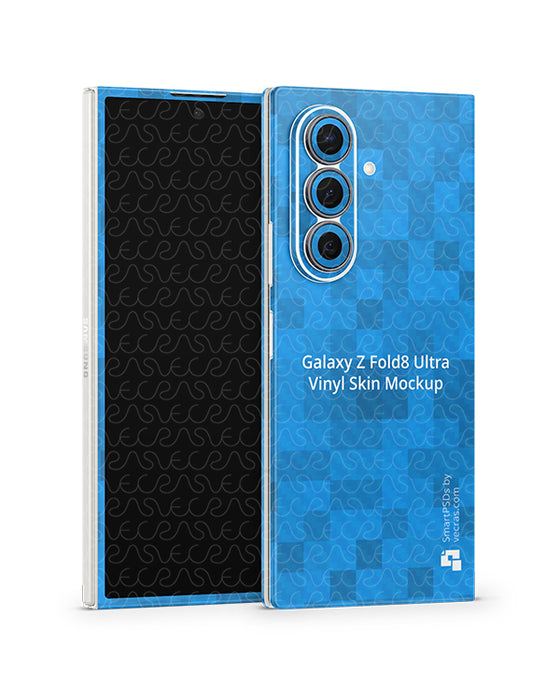 Galaxy Z Fold8 Ultra Mobile 2026 | Skin Design Mockup PSD Template Angled