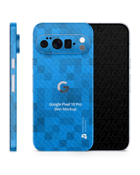 Google Pixel 10 Pro Full Wrap Skin Design Mockup Front Back