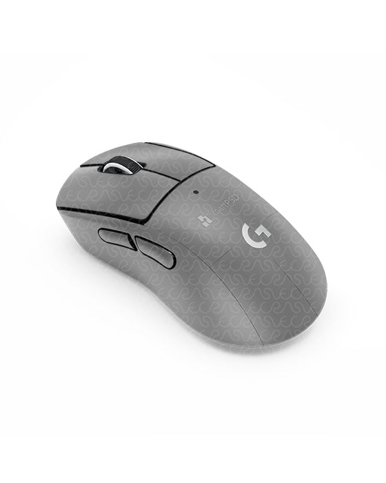 Logitech G PRO X Superlight 2 Mouse 2023 | Skin Design Mockup PSD Template Gray 