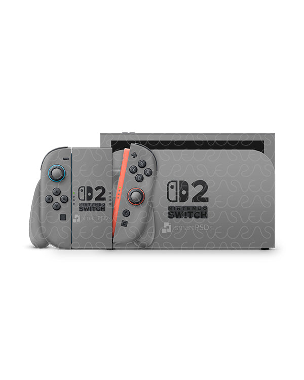 Nintendo Switch 2 Handheld Gaming Device 2025 | Skin Design Mockup