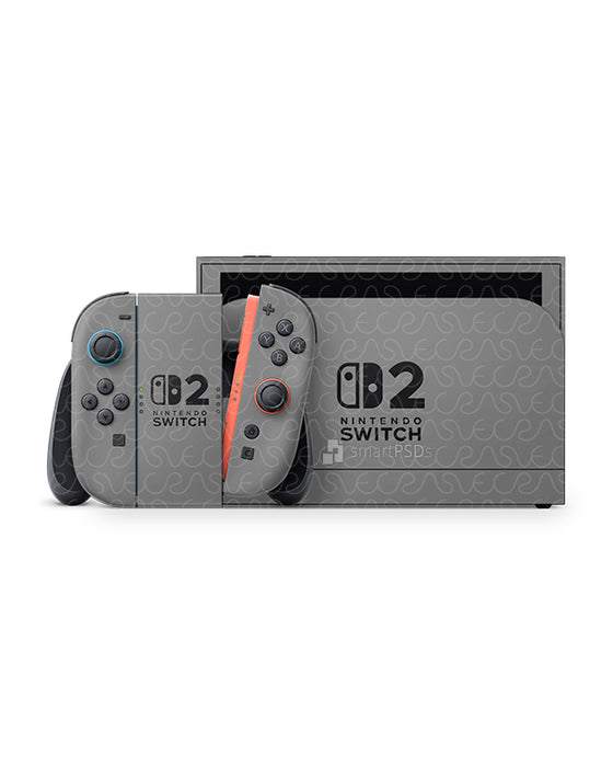 Nintendo Switch 2 2025 Vinyl Skin Mockup PSD Template