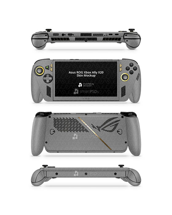 Asus ROG Xbox Ally X20 Gaming Handheld PC 2026 | Skin Design Mockup PSD Template