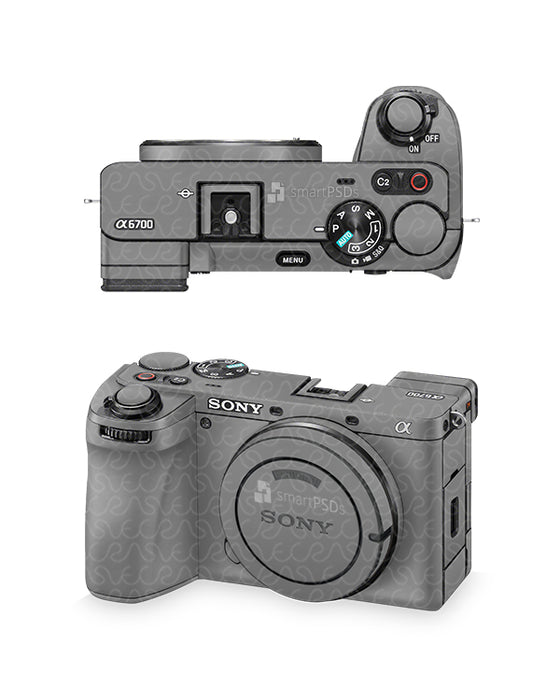 Sony A6700 Mirrorless Camera 2023 | Skin Design Mockup PSD Template