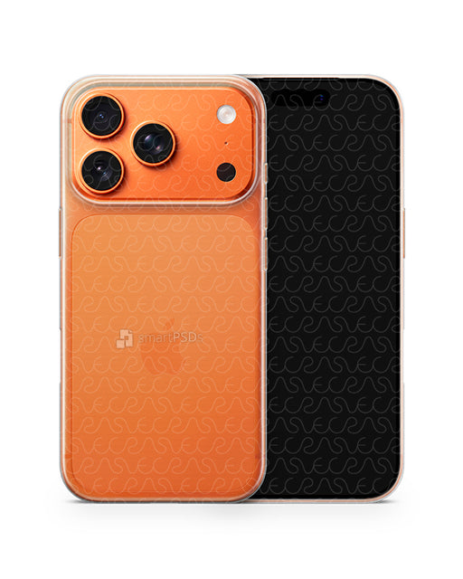 iPhone 17 Pro UV TPU Clear Case Design Mockup Front Back