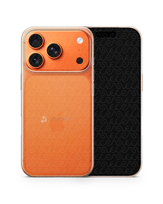 iPhone 17 Pro UV TPU Clear Case Design Mockup Front Back