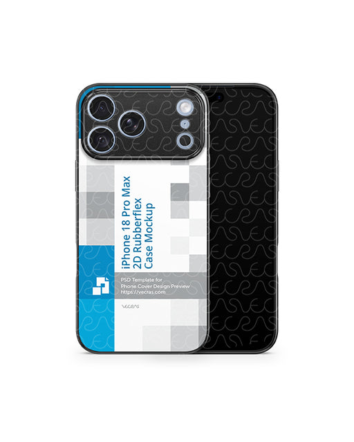 iPhone 18 Pro Max Mobile 2026 | 2D Rubberflex Mockup PSD Template