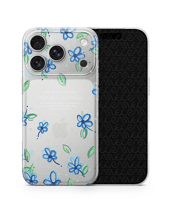 iPhone 17 Pro UV TPU Clear Case Design Mockup Front Back
