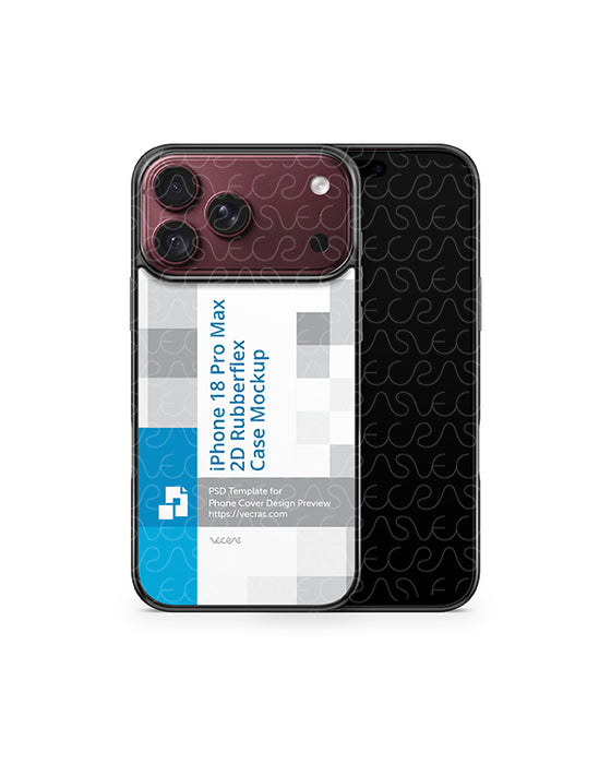 iPhone 18 Pro Max Mobile 2026 | 2D Rubberflex Mockup PSD Template
