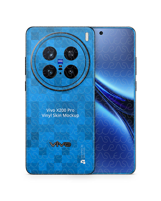 Vivo X200 Pro Full Wrap Skin Mockup PSD Template