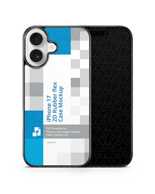iPhone 17 2D Rubberflex Case Design Mockup Front Back