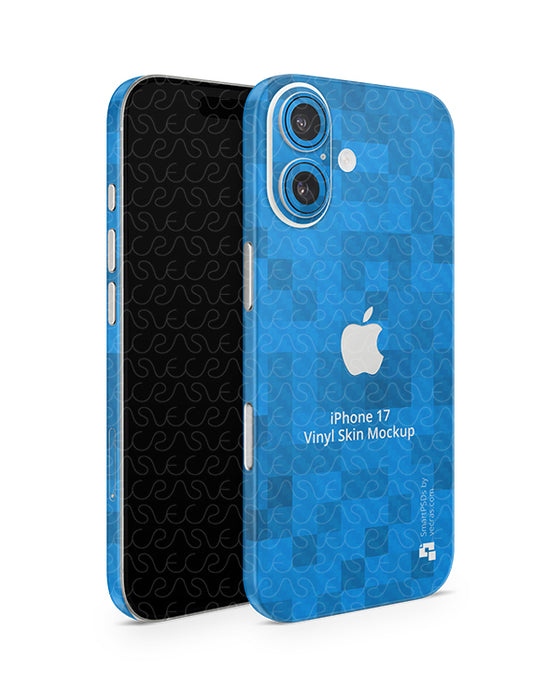 iPhone 17 Full Wrap Skin Design Mockup Front Back Angled