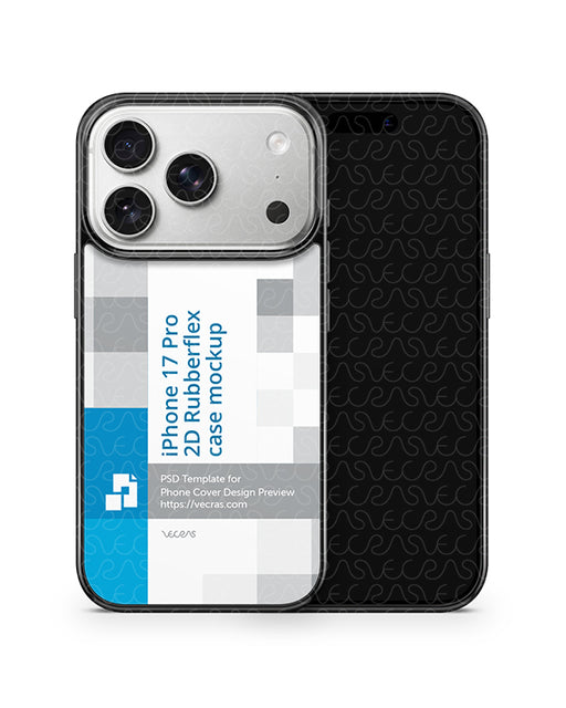 iPhone 17 Pro 2D Rubberflex Case Design Mockup Front Back