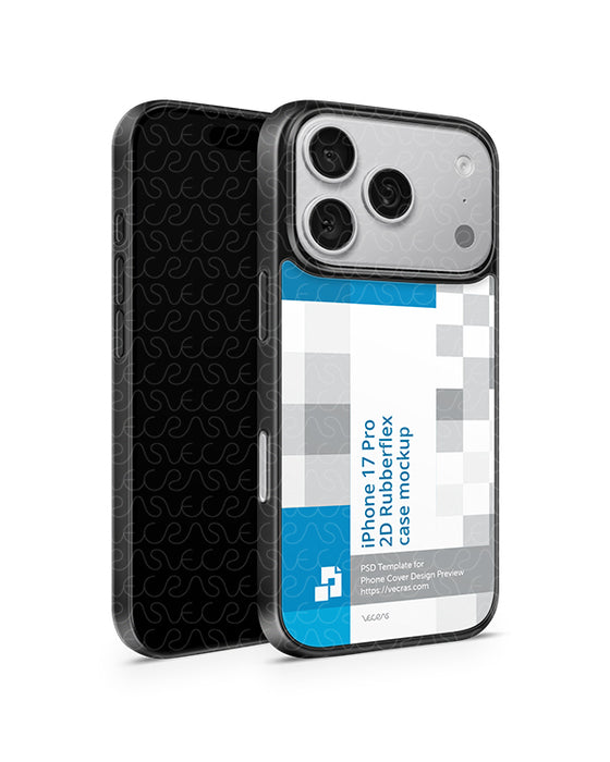 iPhone 17 Pro Mobile 2025 | 2D Rubberflex Mockup PSD Template Angled
