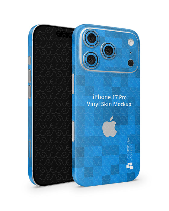iPhone 17 Pro Full Wrap Skin Design Mockup Front Back Angled