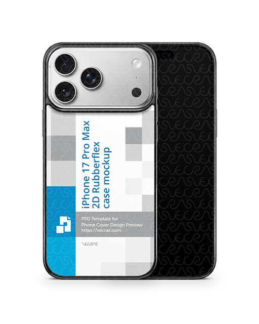 iPhone 17 Pro Max 2D Rubberflex Case Design Mockup