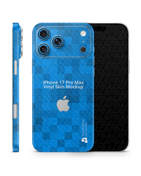 iPhone 17 Pro Max Full Wrap Skin Design Mockup Front Back and Side