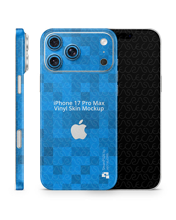 iPhone 17 Pro Max Full Wrap Skin Design Mockup Front Back and Side