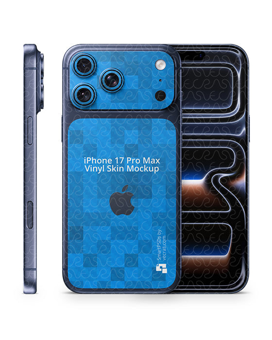 iPhone 17 Pro Max Full Wrap Skin Design Mockup Front Back and Side