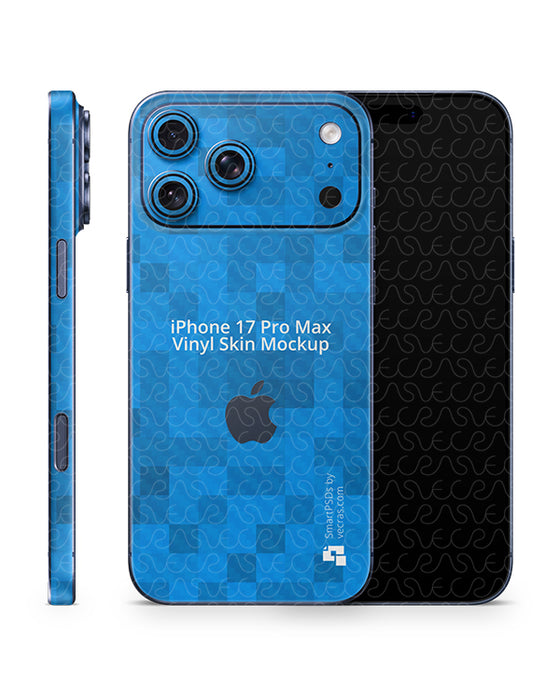 iPhone 17 Pro Max Full Wrap Skin Design Mockup Front Back and Side