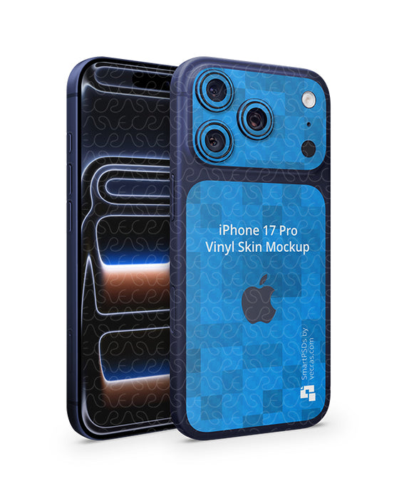 iPhone 17 Pro Full Wrap Skin Design Mockup Front Back Angled