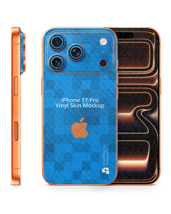 iPhone 17 Pro Split Full Wrap Skin Design Mockup Front Back