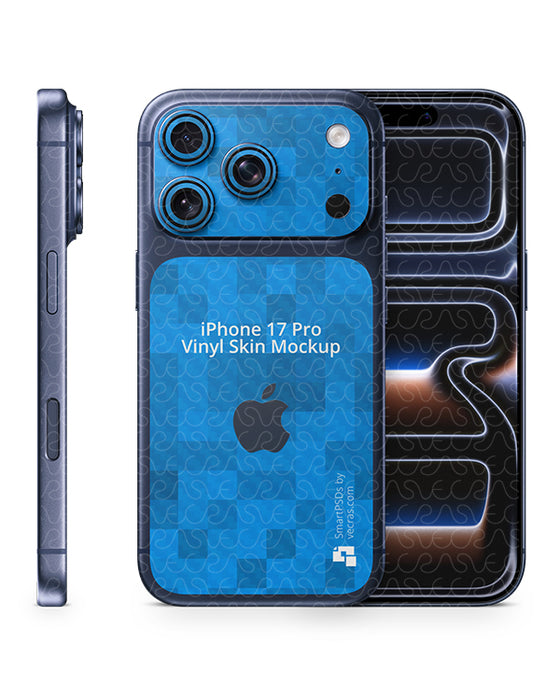 iPhone 17 Pro Split Full Wrap Skin Design Mockup Front Back